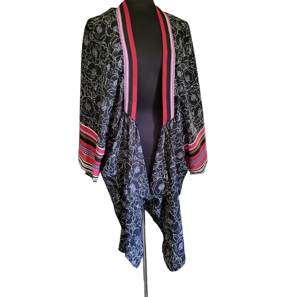 NWT Mystree Open Cardigan Top Sheer Long Kimono‎ Tunic Duster Cover-up Size S/M